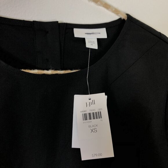 J Jill Black Asymmetrical Hem Tunic Top NWT Xsmall - Picture 2 of 4